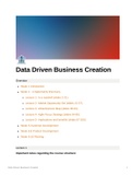 Data Driven Business Creation (former Start-ups) Class Notes