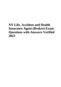 LIFE ACCIDENT and HEALTH INSURANCE LATEST EXAM WITH COMPLETE SOLUTION VERIFIED 2023/2024 (Questions and Answers), Accident and Health Insurance Agent Practice Exam (140 QUESTIONS AND ANSWERS Verified) 2023, Accident and Health Insurance Agent (Broker) Pra