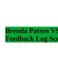 Brenda Patton VSIM Feedback Log Score | Age: 18 years Diagnosis: Rupture of membranes. Labor assessment