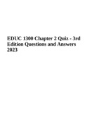 EDUC 1300 Chapter 2 Quiz - 3rd Edition Questions and Answers 2023