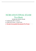  NURS 6501N-NURS 6501 Advanced Pathophysiology FINAL TEST BANK , All Weekly Quizzes, All Chapters Quizzes Answers, NURS 6501N Final Exam, Secure HIGHSCORE with HIGHRATED Answers)