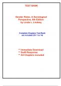 Test Bank for Gender Roles&comma; A Sociological Perspective&comma; 6th Edition by Lindsey &lpar;All Chapters included&rpar;