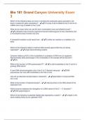 Bio 181 Grand Canyon University Exam 3  Questions and Answers 100&percnt; Verified 