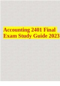 Accounting 2401 Final Exam Study Guide 2023