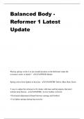 Balanced Body - Reformer 1 Latest Update