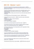 BIO 181 - Module 1 and 2 Questions and Answers New &lpar;2025&sol;2026&rpar; Solved 100&percnt; Correct
