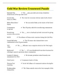 Cold War Review Crossword Puzzle