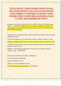 TEXAS BASIC CODE ENFORCEMENT EXAM  2025 WITH 450 PRACTICE EXAM QUESTIONS  AND CORRECT ANSWERS&sol; TX BASIC CODE  ENFORCEMENT OFFICER LICENSING EXAM  LATEST 2024-2025&lpar;BRAND NEW&excl;&rpar;