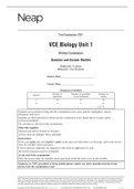 VCE Biology Unit 1 Written Examination Question and Answer Booklet .