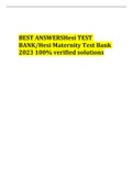 BEST ANSWERSHesi TEST  BANK/Hesi Maternity Test Bank 2023 100% verified solutions