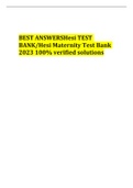 BEST ANSWERSHesi TEST  BANK&sol;Hesi Maternity Test Bank 2023 100&percnt; verified solutions
