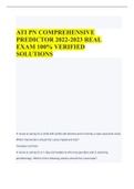 ATI PN COMPREHENSIVE  PREDICTOR 2022-2023 REAL  EXAM 100% VERIFIED  SOLUTIONS