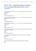 WGU C784 - Applied Healthcare Statistics Pre-Assessment Questions with Correct Answers. 
