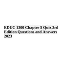 EDUC 1300 Chapter 5 Quiz 3rd Edition Questions and Answers 2023