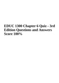 EDUC 1300 Chapter 6 Quiz - 3rd Edition Questions and Answers Score 100%