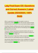 Latg Final Exam CD &vert; Questions and Correct Answers &vert; Latest Update 2024&sol;2025 &vert; 100&percnt; PASS
