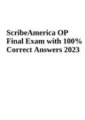 ScribeAmerica OP Final Exam Correct Answers 2023 Graded A+