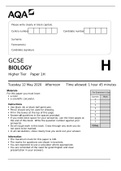AQA A LEVEL BIOLOGY PAPER 1 QP 2020