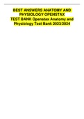 BEST ANSWERS ANATOMY AND  PHYSIOLOGY OPENSTAX TEST BANK Openstax Anatomy and Physiology Test Bank 2023/2024