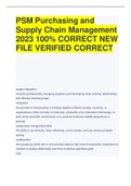 PSM Purchasing and  Supply Chain Management 2023 100&percnt; CORRECT NEW  FILE VERIFIED CORRECT