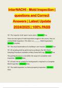 InterNACHI - Mold Inspection &vert; questions and Correct Answers &vert; Latest Update 2024&sol;2025 &vert; 100&percnt; PASS