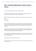KS&mdash;Certified Medication Aide Practice Exam 2023 WITH CORRECT ANSWERS