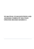 NU 664 FINAL EXAM QUESTIONS AND ANSWERS COMPLETE SOLUTION UPDATED 2023/2024 Rated A+