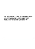 NU 664 FINAL EXAM QUESTIONS AND ANSWERS COMPLETE SOLUTION UPDATED 2023&sol;2024 Rated A&plus;