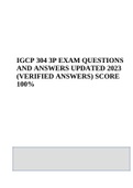IGCP 304 3P EXAM QUESTIONS AND ANSWERS UPDATED 2023 (VERIFIED ANSWERS) SCORE 100%