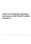 State Farm Estimatics Questions and Answers 2023/2024 Verified ScoreA+