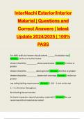 InterNachi Exterior&sol;Interior Material &vert; Questions and Correct Answers &vert; latest Update 2024&sol;2025 &vert; 100&percnt; PASS