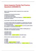 Home Inspector Florida Test Practice  Questions &lbrace;GRADED A