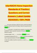 InterNACHI Home Inspection Standards of Practice &vert; Questions and Correct Answers &vert; Latest Update 2024&sol;2025 &vert; 100&percnt; PASS