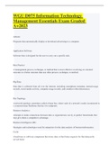 Exam &lpar;elaborations&rpar; WGU D075 Information Technology Management Essential Exam GradedA&plus;2023