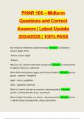 PHAR 100 &ndash; Midterm Questions and Correct Answers &vert; Latest Update 2024&sol;2025 &vert; 100&percnt; PASS