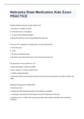 Nebraska State Medication Aide Exam PRACTICE WITH 100&percnt; CORRECT ANSWERS