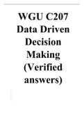 WGU C207 Data Driven Decision Making (latest 2023) (Verified answers)