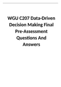 WGU C207 Data-Driven Decision Making Final Pre-Assessment  (2023) Questions And Answers