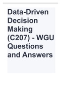 Data-Driven Decision Making (C207) - WGU 2023 Questions and Answers