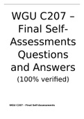 WGU C207 – Final Self-Assessments (done 2023) Questions and Answers.