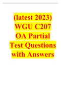 WGU C207 OA Partial test Questions with Answers  (latest 2023)
