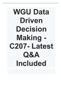 WGU Data Driven Decision Making - C207- Latest 2023 Q&A