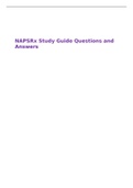 NAPSRx Study Guide Questions and Answers