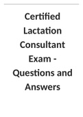 Certified Lactation Consultant Exam 2023- Questions and Answers