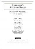 Solution Manual For Beginning Algebra 9th Edition by John Tobey&comma; Jeffrey Slater&comma; Jenny Crawford&comma; Jamie Blair&comma; All Chapters 1-10
