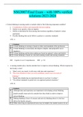 NSG3007 Final Exam &ndash; with 100&percnt; verified solutions-2023-2024
