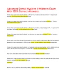 Advanced Dental Hygiene II Midterm Exam With 100&percnt; Correct Answers&period;
