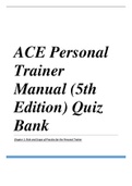 Exam (elaborations) APRN - Advanced Practice Registered Nurse  ACE Personal Trainer Manual, ISBN: 9781890720148