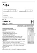 AQA GCSE FRENCH Higher Tier&Tab;Paper 1 JUNE 2022 QUESTION PAPER>Listening