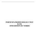 TEST BANK FOR PORTHS PATHOPHYSIOLOGY 10TH EDITION BY NORRIS